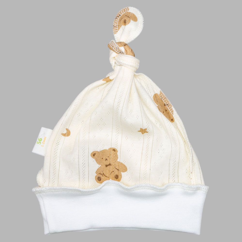 Шапочка-узелок Мишки Чуди Кидс 400325Б-15 молочный